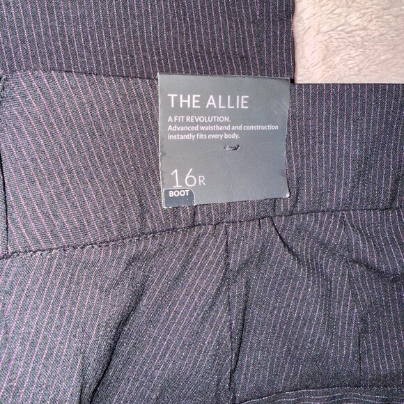 Lane Bryant Women's Plus Size 16 Black Pinstripe Pants Pink Pinstripes NWT Allie - Picture 5 of 13